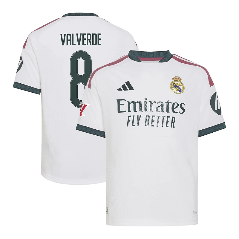 Youth adidas Federico Valverde White Real Madrid 2026/27 Home On-Field Authentic Jersey