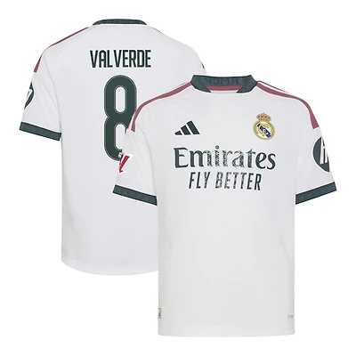 Youth adidas Federico Valverde White Real Madrid 2026/27 Home On-Field Authentic Jersey