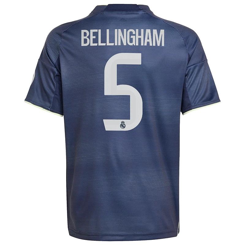 Maillot adidas Jude Bellingham blanc pour enfant, réplique domicile Real Madrid 2025/26