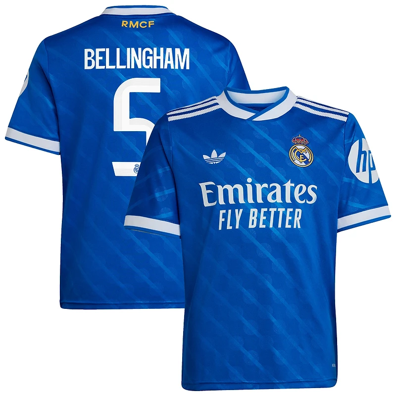 Youth adidas Jude Bellingham Blue Real Madrid 2025/26 Third Replica Player Jersey