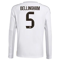 Youth adidas Jude Bellingham White Real Madrid 2025/26 Home Replica Long Sleeve Jersey