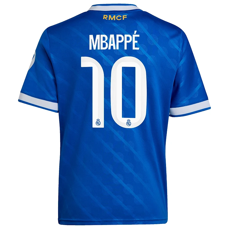 Youth adidas Kylian Mbappé Blue Real Madrid 2025/26 Third Replica Player Jersey