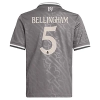 Maillot de joueur réplique adidas Originals Jude Bellingham anthracite Real Madrid 2024/25 pour jeunes