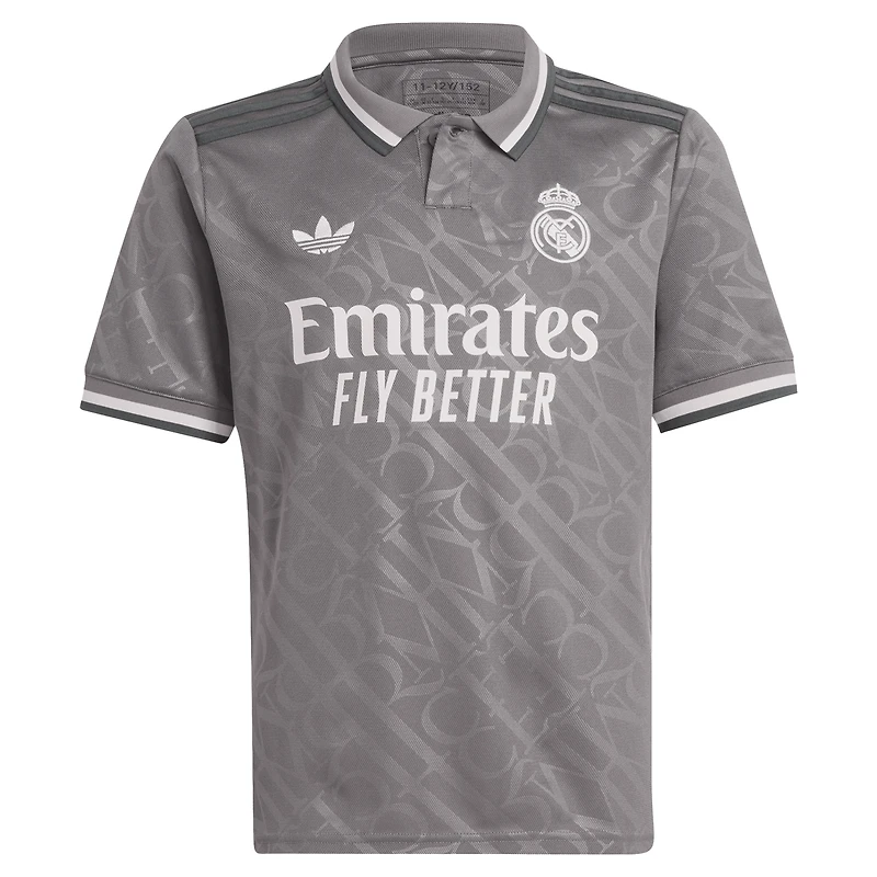 Maillot de joueur réplique adidas Originals Vini Jr. Anthracite Real Madrid 2024/25 pour jeunes