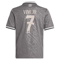Maillot de joueur réplique adidas Originals Vini Jr. Anthracite Real Madrid 2024/25 pour jeunes