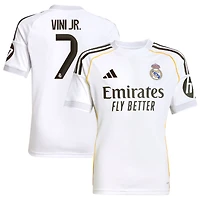 Youth adidas Vini Jr. White Real Madrid 2025/26 Home Replica Jersey