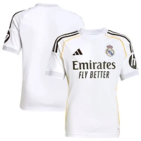 Maillot adidas blanc pour jeunes, réplique domicile du Real Madrid 2025/26