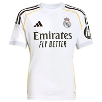 Maillot adidas blanc pour jeunes, réplique domicile du Real Madrid 2025/26