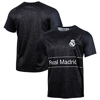 T-shirt noir à manches courtes pour jeunes sportifs suédois, Real Madrid, domicile