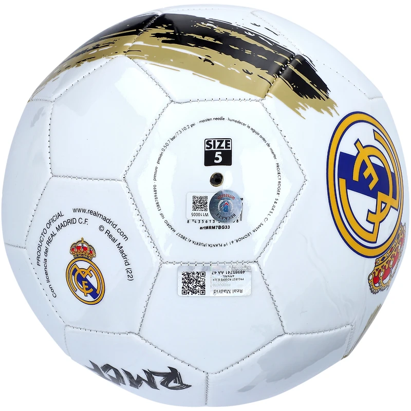 Ballon de football avec logo autographié par Zinedine Zidane du Real Madrid