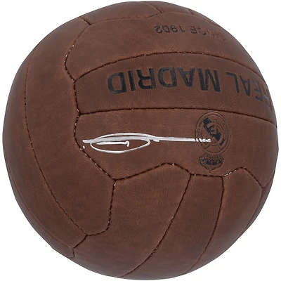 Zinedine Zidane Real Madrid Autographed Vintage Brown Leather Logo Soccer Ball