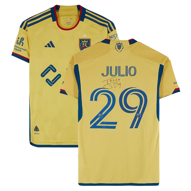 Anderson Julio Real Salt Lake Autographed Match-Used #29 Gold adidas Jersey from the 2024 MLS Season - Size S