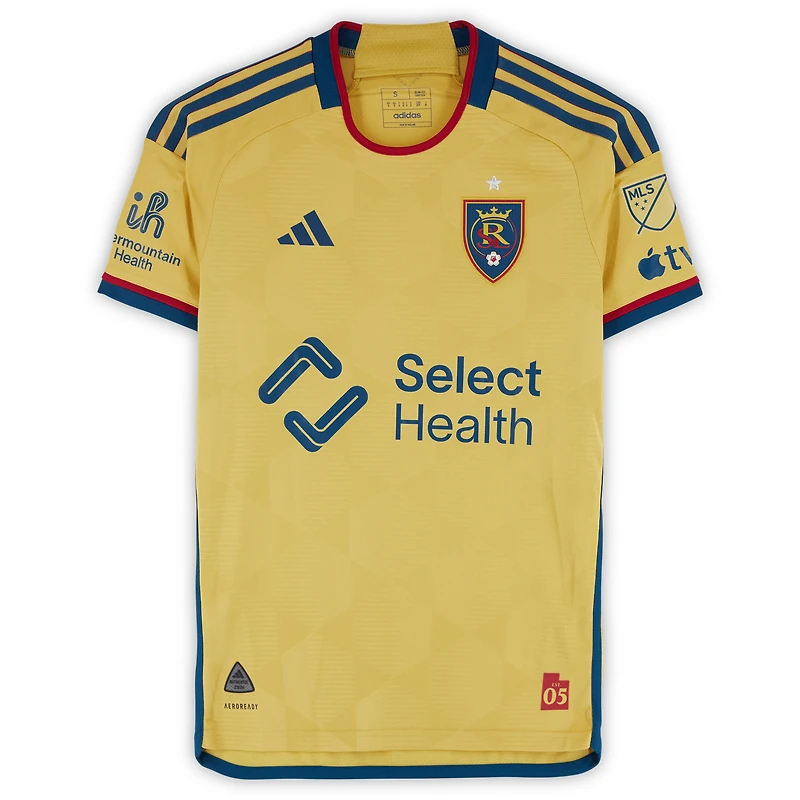 Andrew Brody Real Salt Lake Autographed Match-Used #2 Gold adidas Jersey from the 2024 MLS Season - Size S