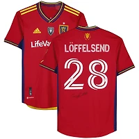 Jasper Löffelsend Real Salt Lake Autographed Match-Used #28 Red Jersey from the 2023 MLS Season