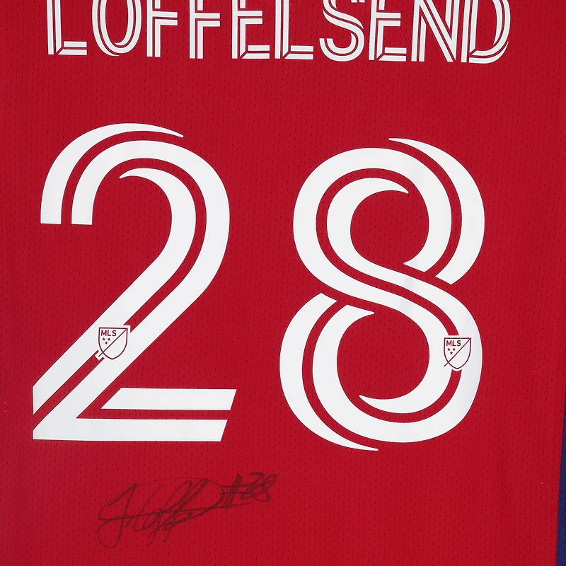 Jasper Löffelsend Real Salt Lake Autographed Match-Used #28 Red Jersey from the 2023 MLS Season