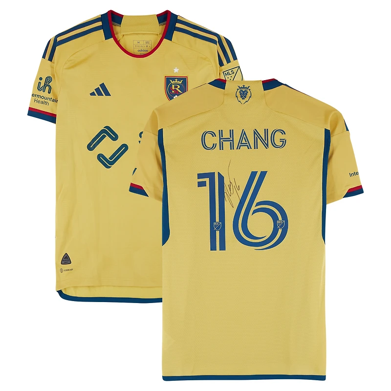 Maikel Chang Real Salt Lake Autographed Match-Used #16 Gold adidas Jersey from the 2024 MLS Season - Size M