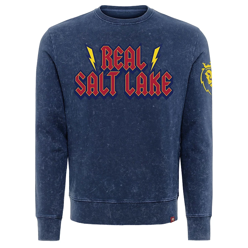 Men's Sportiqe  Navy Real Salt Lake Distressed Freddy Pullover Sweatshirt