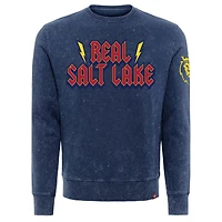 Men's Sportiqe  Navy Real Salt Lake Distressed Freddy Pullover Sweatshirt