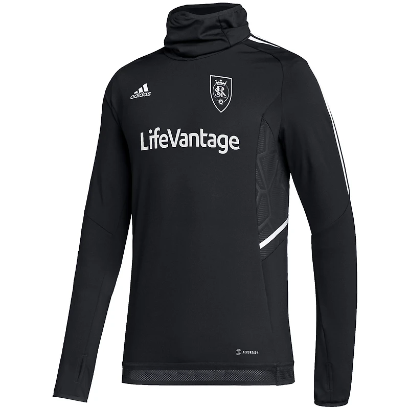 Men's adidas Black Real Salt Lake COLD.RDY Raglan Warmup Pullover Jacket