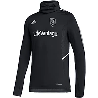 Men's adidas Black Real Salt Lake COLD.RDY Raglan Warmup Pullover Jacket