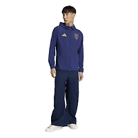 Coupe-vent à capuche zippé adidas Real Salt Lake Tiro Travel bleu pour homme