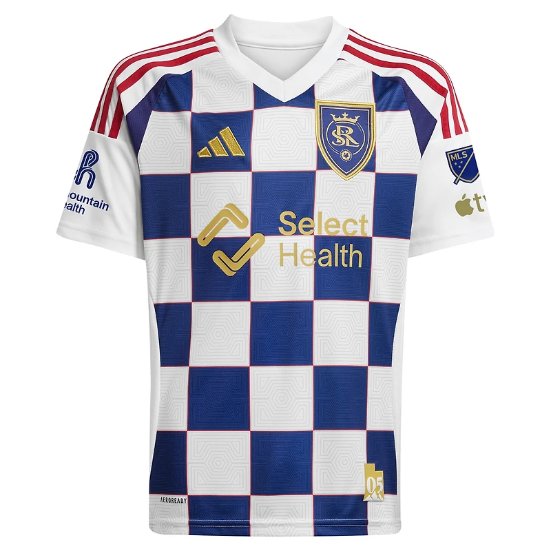Men's adidas Diego Luna White Real Salt Lake 2025 Grid City On-Field Authentic Jersey