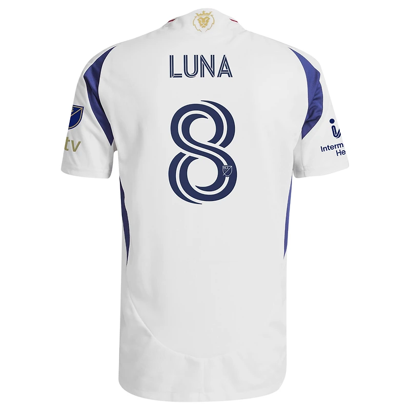 Men's adidas Diego Luna White Real Salt Lake 2025 Grid City On-Field Authentic Jersey
