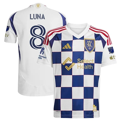 Men's adidas Diego Luna White Real Salt Lake 2025 Grid City On-Field Authentic Jersey