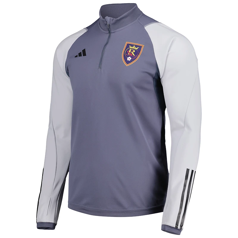 Haut d'entraînement adidas Real Salt Lake 2024 On-Field AEROREADY à quart de zip pour homme, gris