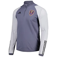 Haut d'entraînement adidas Real Salt Lake 2024 On-Field AEROREADY à quart de zip pour homme, gris