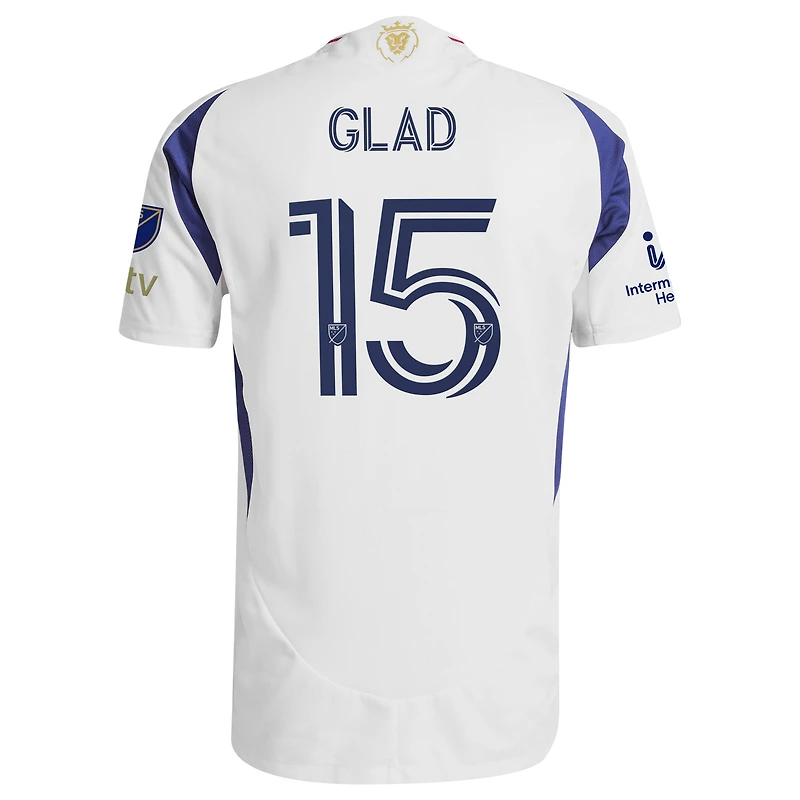 Maillot authentique adidas Justen Glad blanc Real Salt Lake 2025 Grid City pour homme