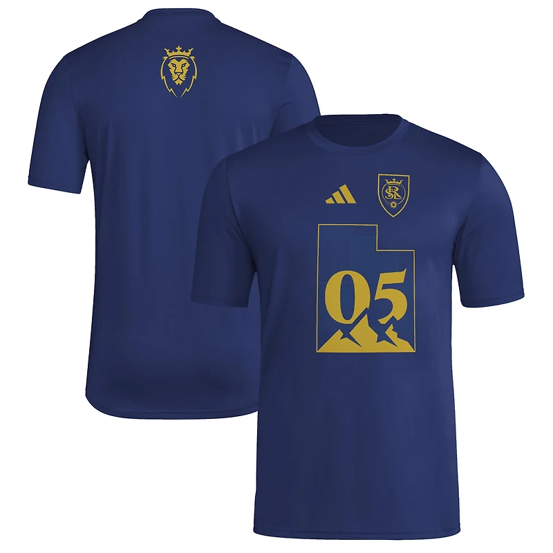Men's adidas  Navy Real Salt Lake 2025 Jersey Hook AEROREADY T-Shirt