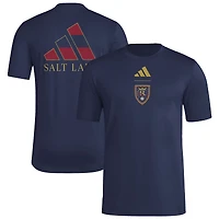 Men's adidas  Navy Real Salt Lake 2026 Jersey Hook Pregame T-Shirt