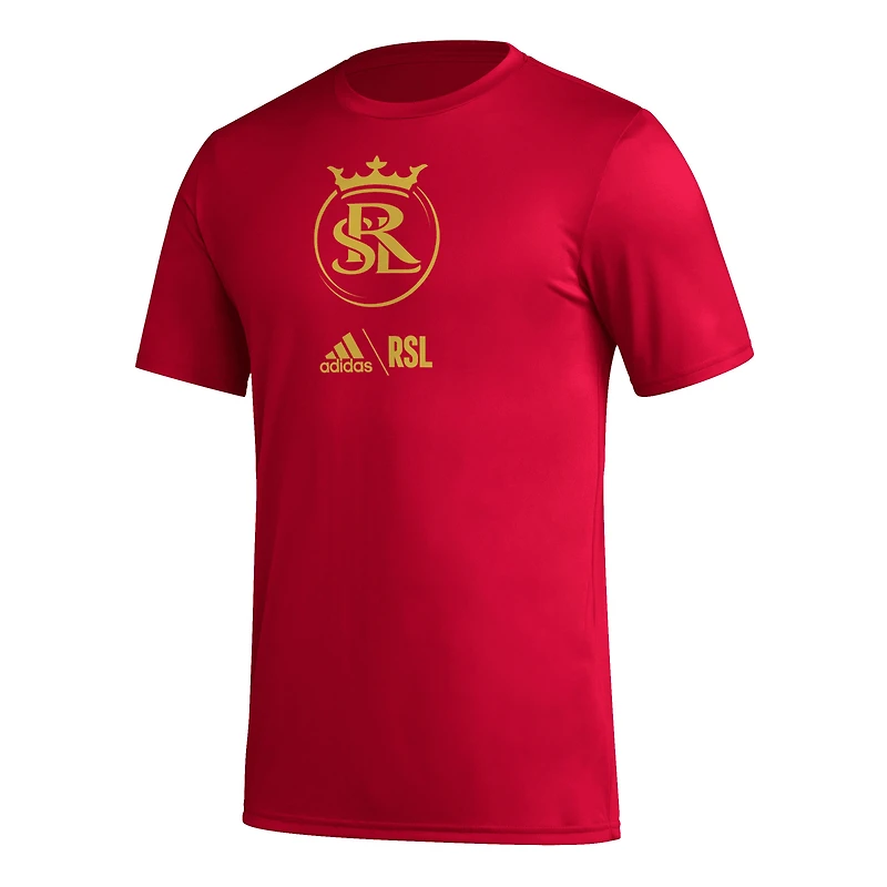 T-shirt adidas Real Salt Lake Icon rouge pour homme