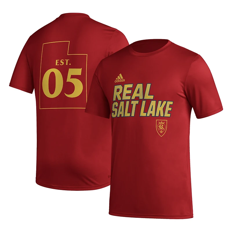 T-shirt adidas Real Salt Lake Team Jersey Hook AEROREADY pour homme rouge