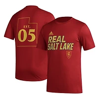 T-shirt adidas Real Salt Lake Team Jersey Hook AEROREADY pour homme rouge