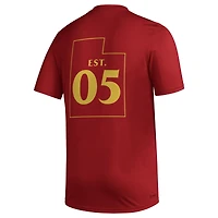 T-shirt adidas Real Salt Lake Team Jersey Hook AEROREADY pour homme rouge