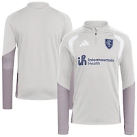 Haut d'entraînement zippé 1/4 adidas Real Salt Lake 2026 Tiro Competition argenté pour homme