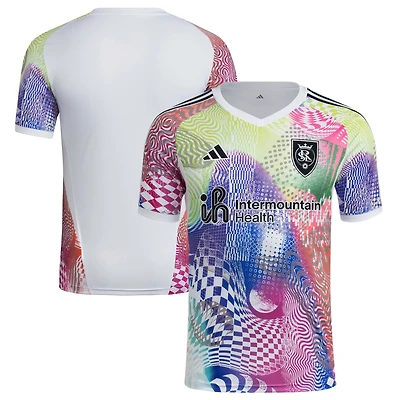 Men's adidas White Real Salt Lake 2025 Pride Pre-Match Top