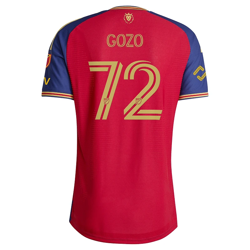 Men's adidas Zavier Gozo Red Real Salt Lake 2026 The Switchback On-Field Authentic Patch Jersey
