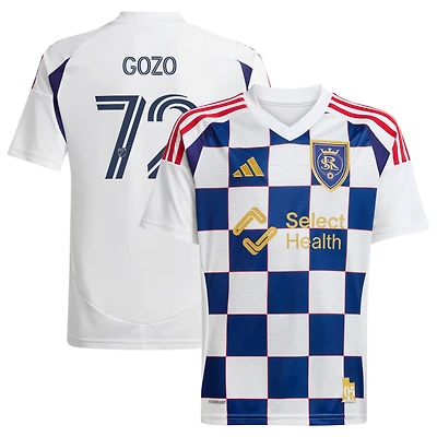 Men's adidas Zavier Gozo White Real Salt Lake 2025 Grid City Replica Jersey