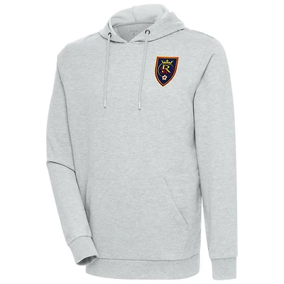 Sweat à capuche logo Real Salt Lake gris chiné Antigua pour homme