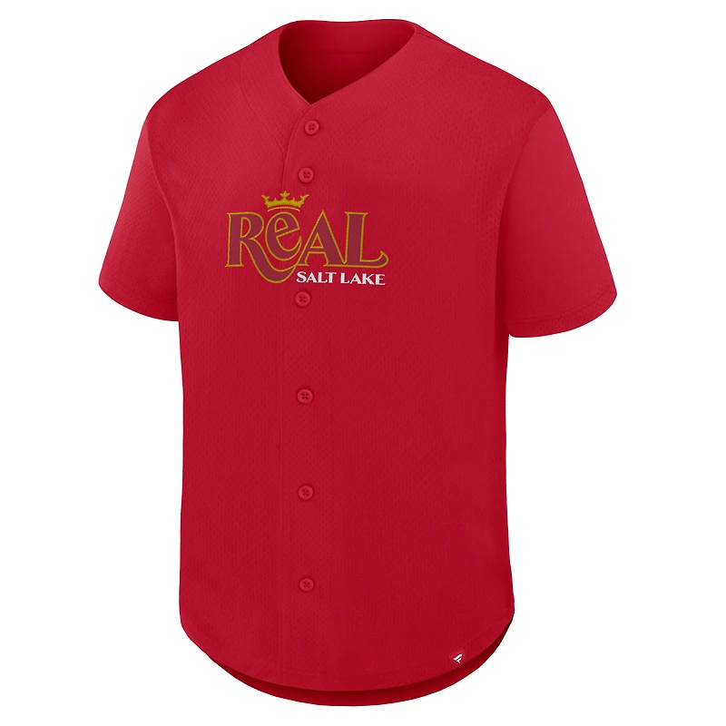 Maillot à boutons Fanatics rouge Real Salt Lake Maximum Intensity pour homme