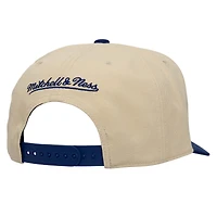 Men's Mitchell & Ness  Cream/Blue Real Salt Lake Upside Down Pro Pinch Snapback Hat