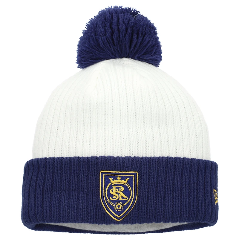 Men's New Era  White Real Salt Lake 2025 Jersey Hook Cuff Knit Hat with Pom