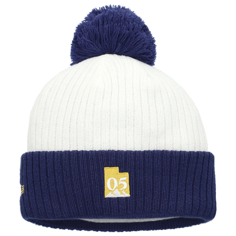 Bonnet tricoté à revers et pompon en jersey Real Salt Lake 2025 blanc New Era pour homme
