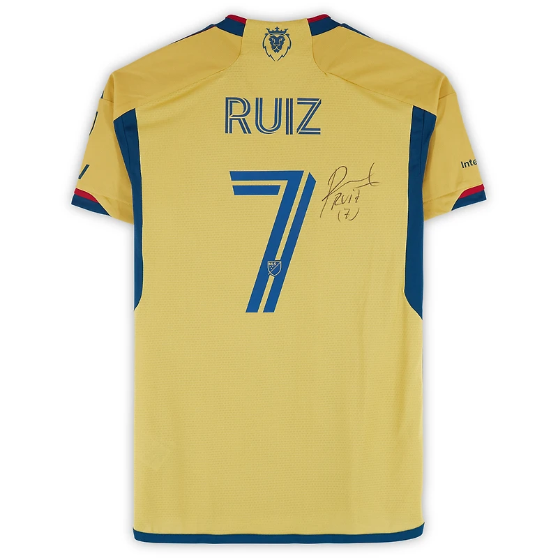 Pablo Ruiz Real Salt Lake Autographed Match-Used #7 Gold adidas Jersey from the 2024 MLS Season - Size S