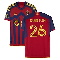 Philip Quinton Real Salt Lake Autographed Match-Used #26 Red adidas Jersey from the 2024 MLS Season - Size L
