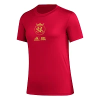 T-shirt rouge adidas Real Salt Lake AEROREADY Club Icon pour femme
