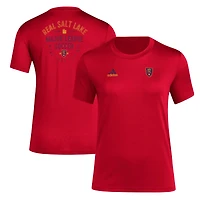 T-shirt adidas Real Salt Lake Local Stoic pour femme, rouge